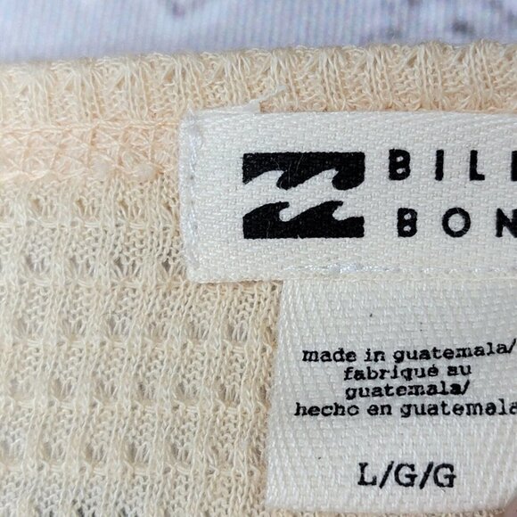 BillaBong Any Day Thermal Long Sleeve T-Shirt Peach Cream NWT Juniors Size L - Picture 8 of 12